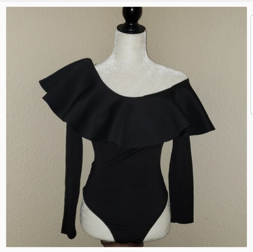 Ruffle Long Sleeve Bodysuit Blouse